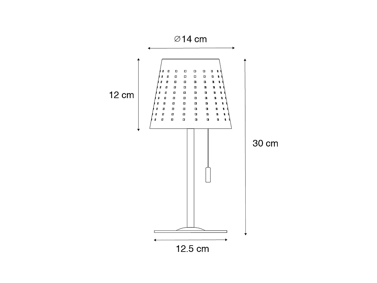 Lampe de table d'extérieur blanche avec LED rechargeable et solaire - Ferre