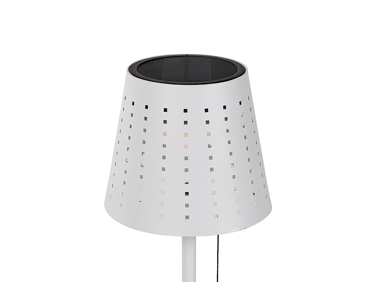 Lampe de table d'extérieur blanche avec LED rechargeable et solaire - Ferre