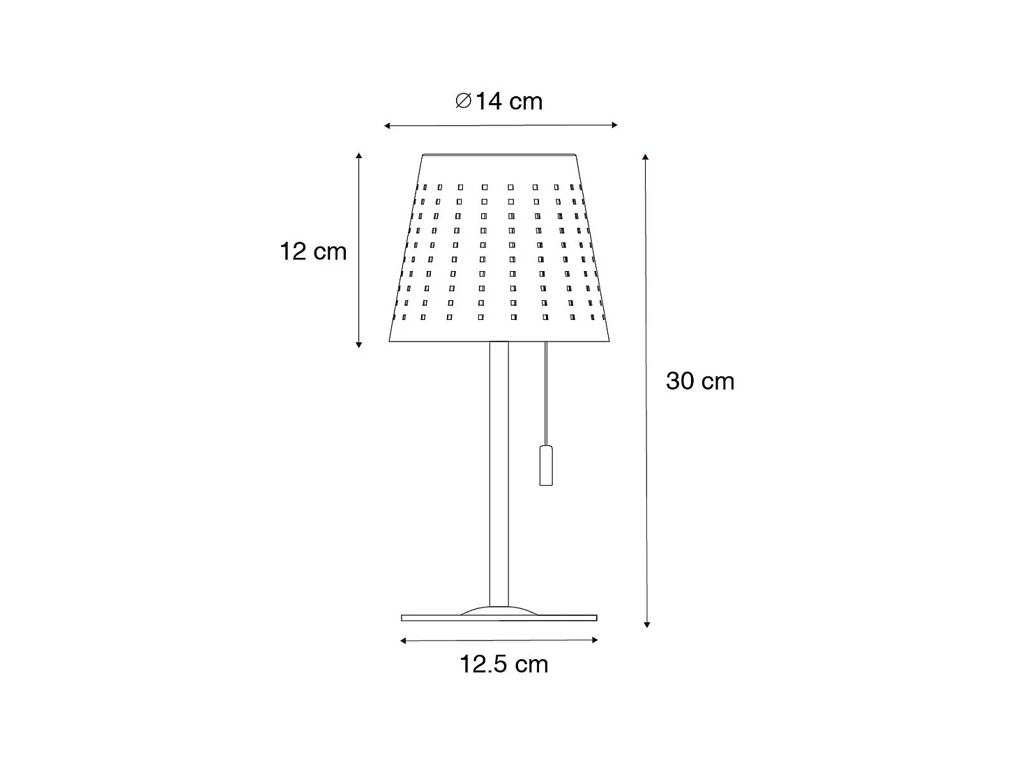 Lampe de table d'extérieur bleue avec LED dimmable en 3 étapes rechargeable et solaire - Ferre