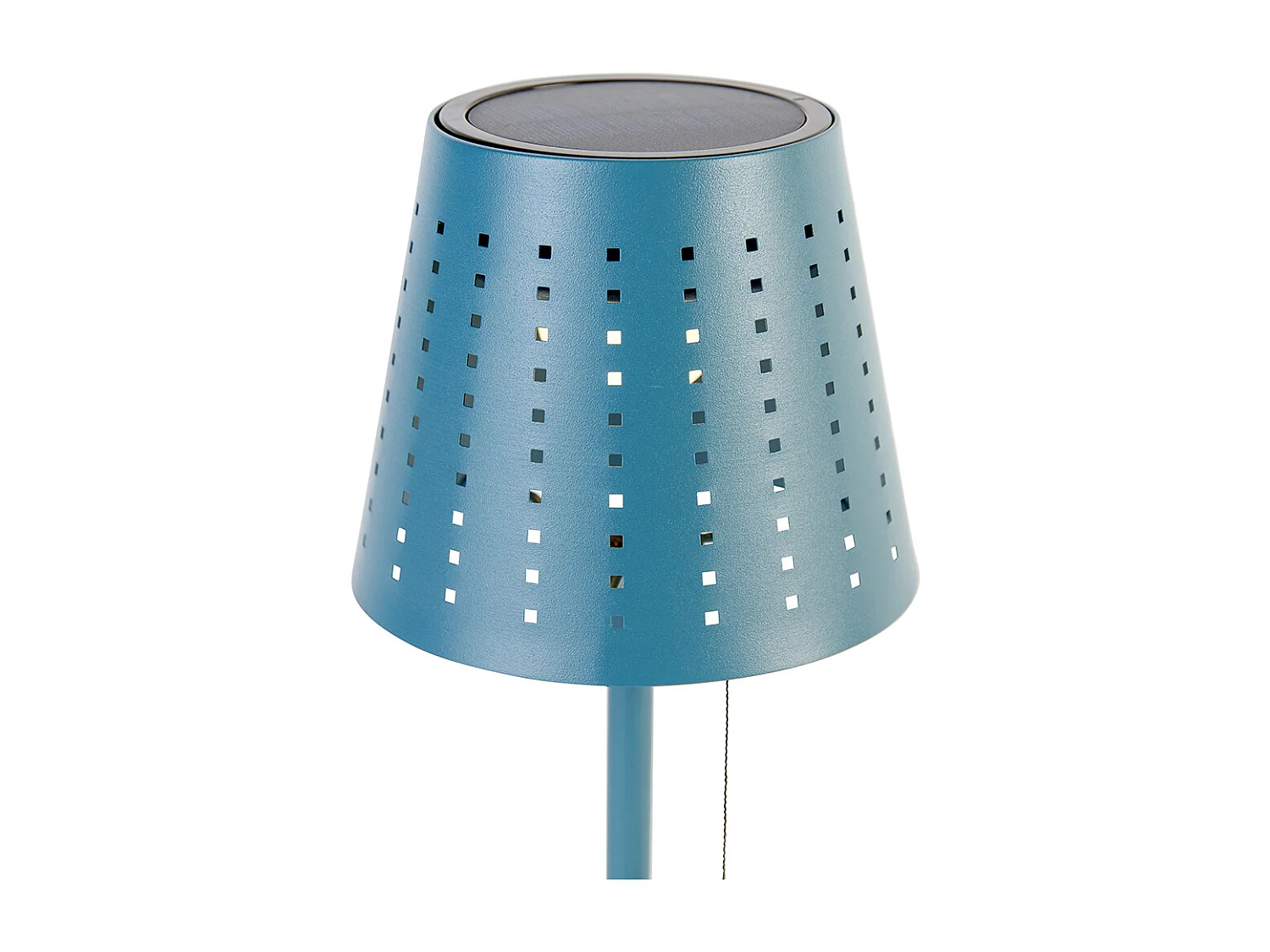 Lampe de table d'extérieur bleue avec LED 3 niveaux de luminosité, rechargeable et solaire - Ferre