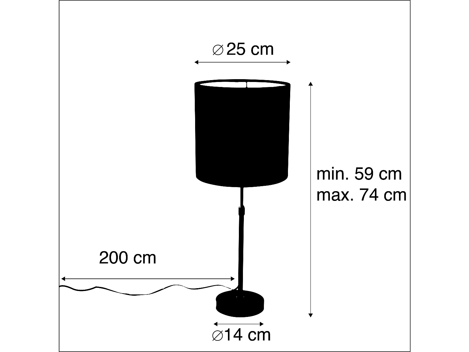 Lampe de table or/laiton avec abat-jour en velours à fleurs 25 cm - Parte