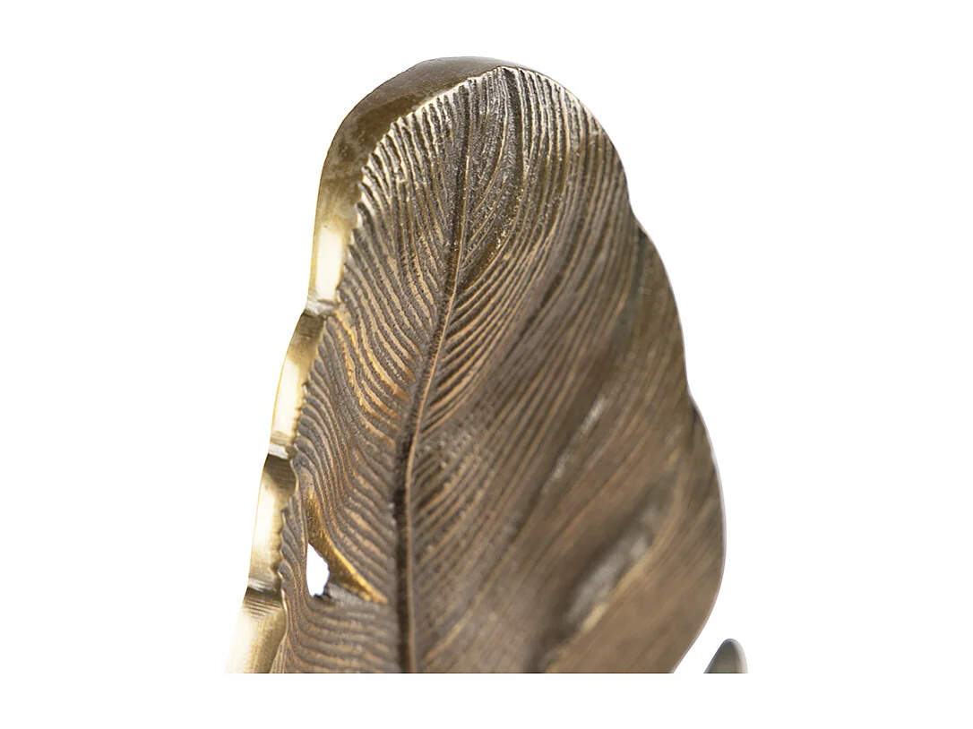 Lampe de table Art Déco en bronze avec socle en marbre - Feuille