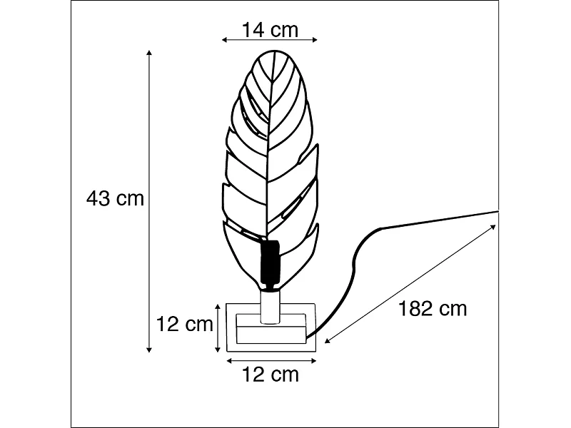 Lampe de table Art déco bronze avec base en marbre - Leaf