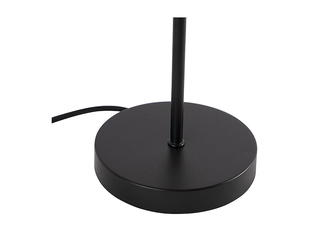 Lampe de table design noire avec verre fumé sur pied - Dome