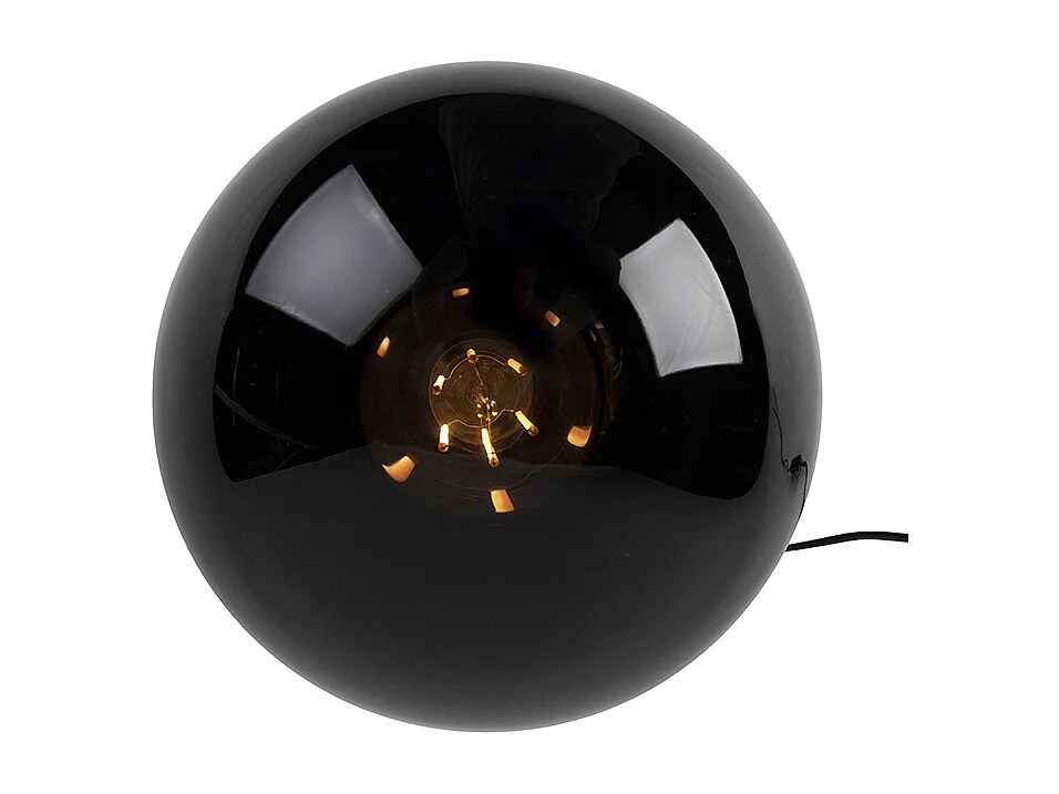 Lampe de table Art déco en laiton avec verre noir - Pallon