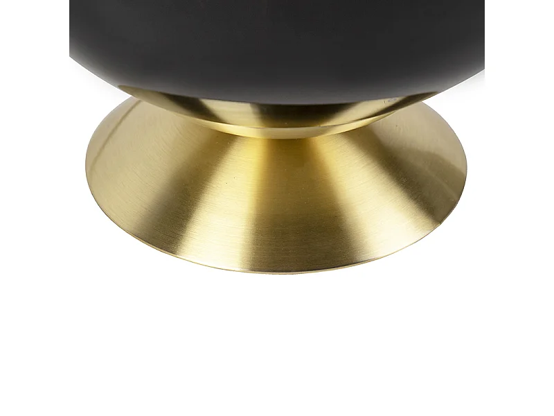 Lampe de table Art déco en laiton avec verre noir - Pallon