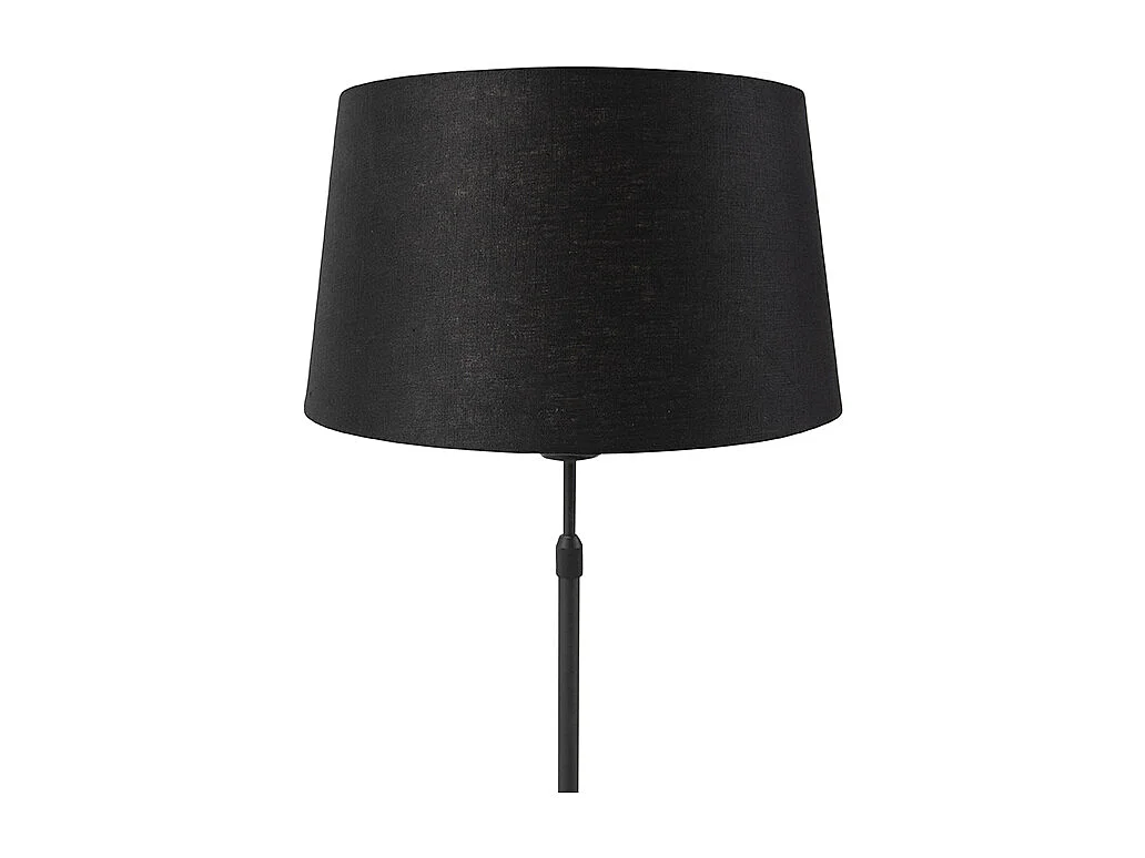Lampe de table noire avec abat-jour en lin noir 35 cm réglable - Parte
