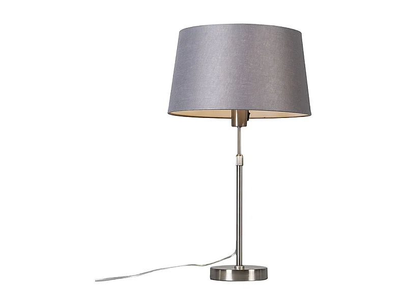 Lampe de table en acier avec abat-jour gris 35 cm réglable - Parte