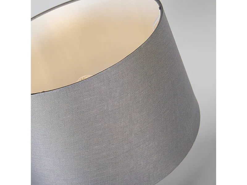 Lampe de table acier avec abat-jour gris 35 cm réglable - Parte