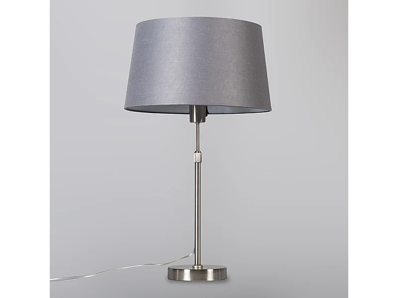 Lampe de table acier avec abat-jour gris 35 cm réglable - Parte