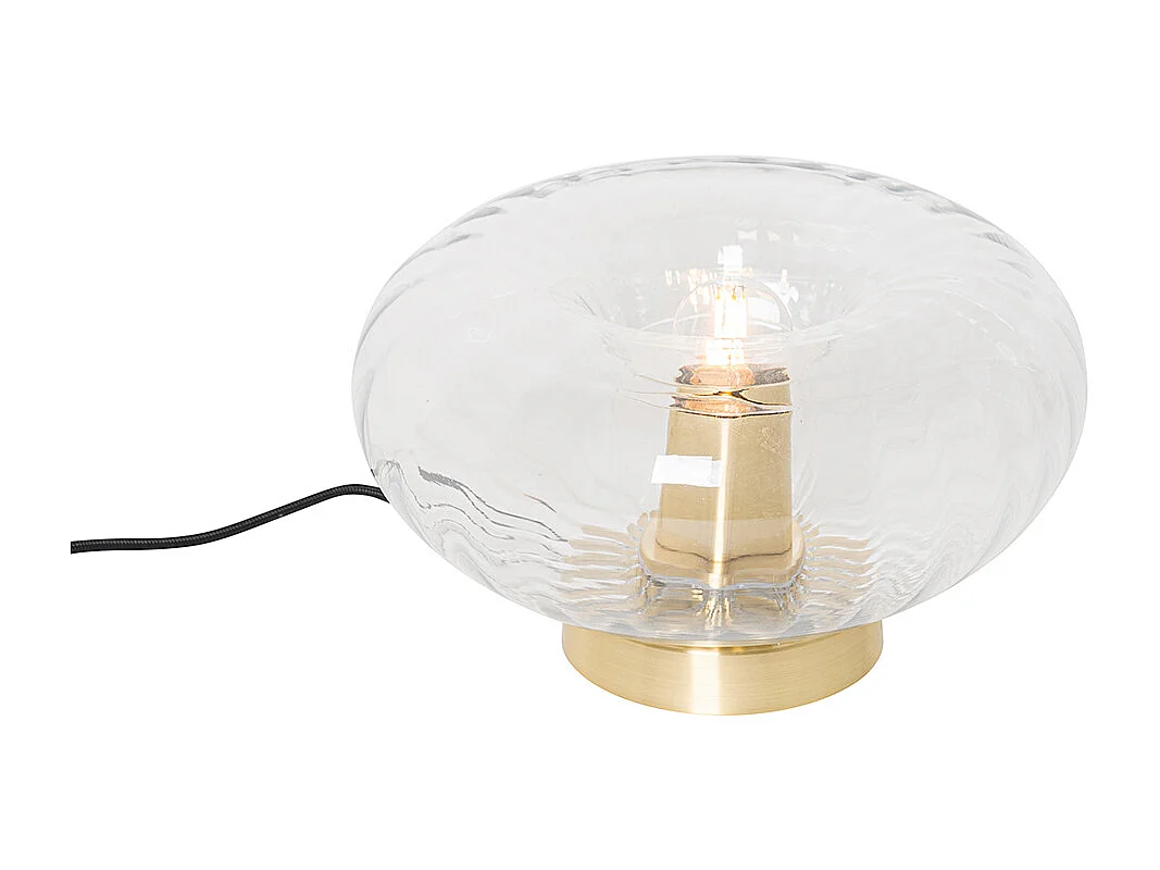 Lampe de table Art Déco dorée avec verre - Ayesha