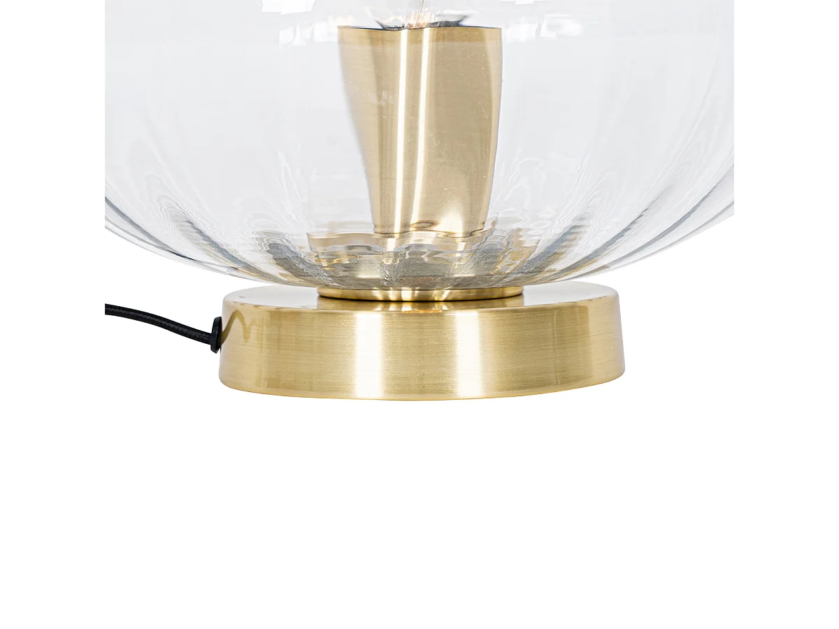 Lampe de table Art Déco dorée avec verre - Ayesha