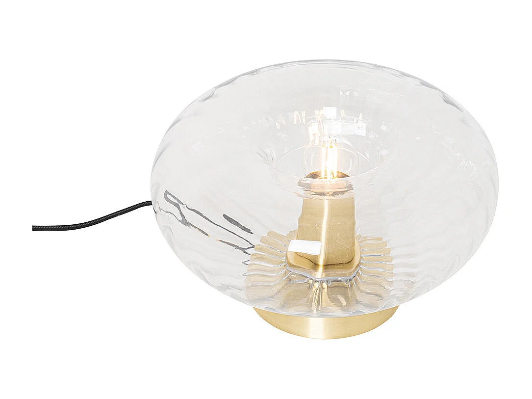 Lampe de table Art Déco dorée avec verre - Ayesha