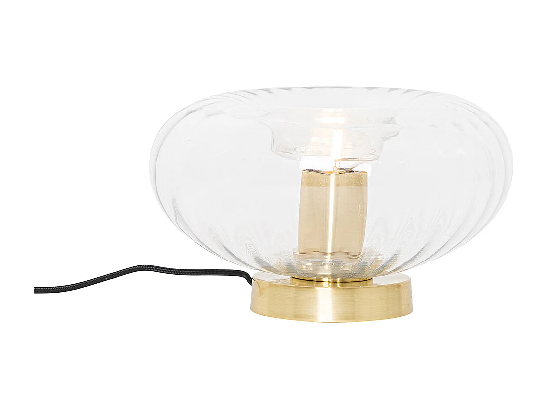 Lampe de table Art Déco dorée avec verre - Ayesha