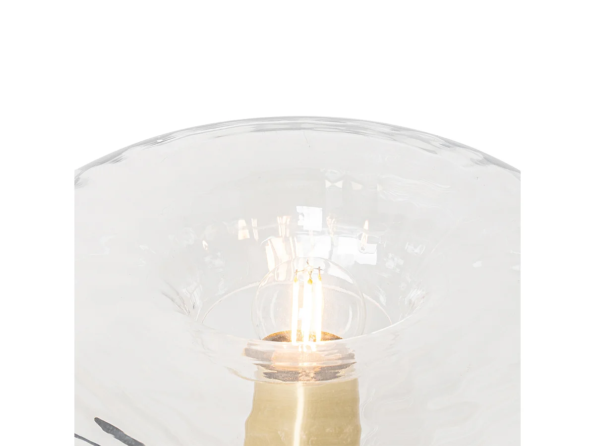 Lampe de table Art déco dorée avec verre - Ayesha