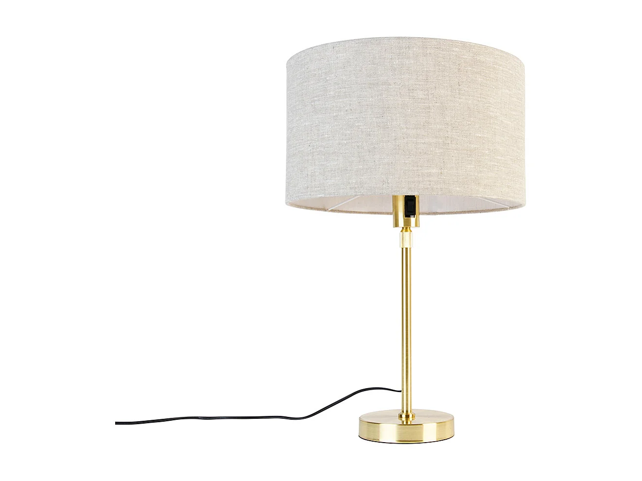 Lampe de table dorée réglable avec abat-jour gris clair 35 cm - Parte