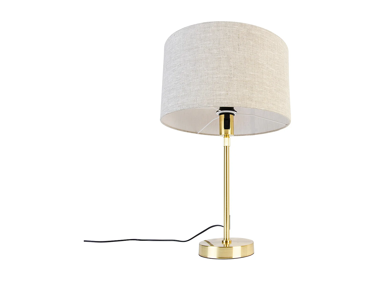 Lampe de table dorée réglable avec abat-jour gris clair 35 cm - Parte