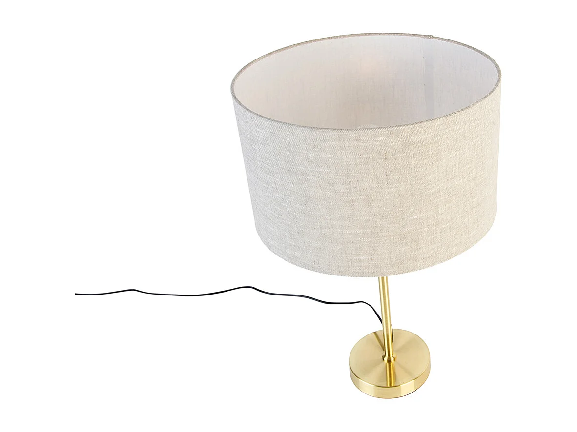 Lampe de table dorée réglable avec abat-jour gris clair 35 cm - Parte