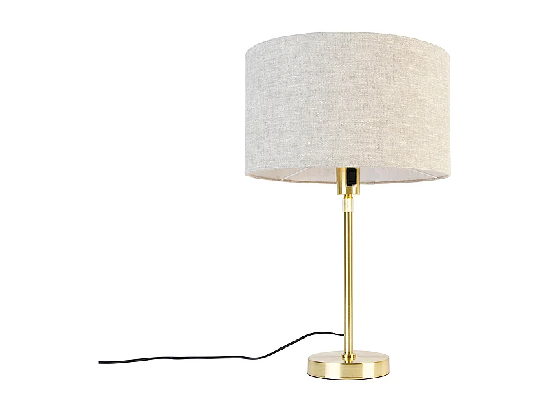 Lampe de table dorée réglable avec abat-jour gris clair 35 cm - Parte
