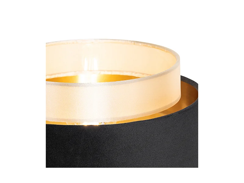 Lampe de table moderne noire avec or - Elif
