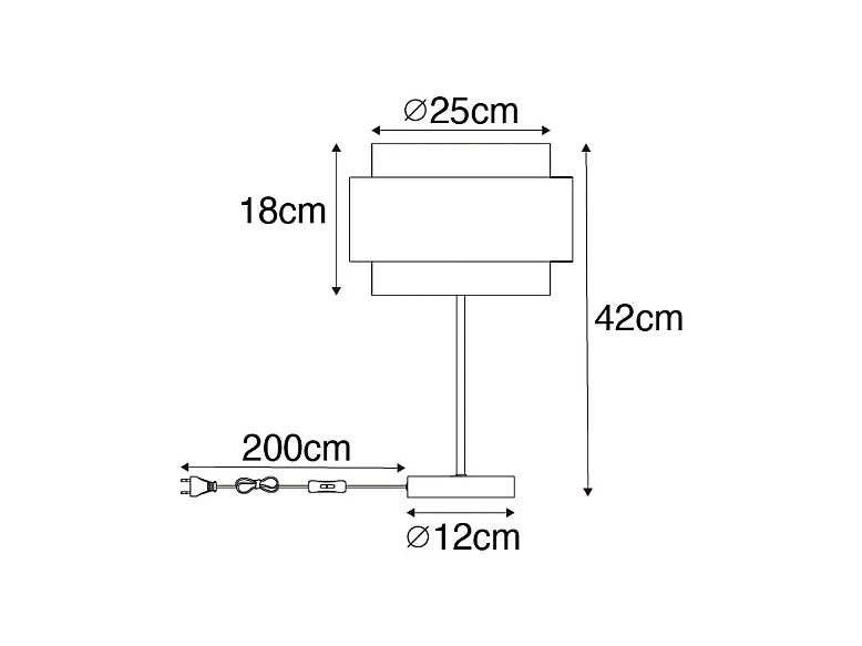 Lampe de table moderne noire avec or - Elif