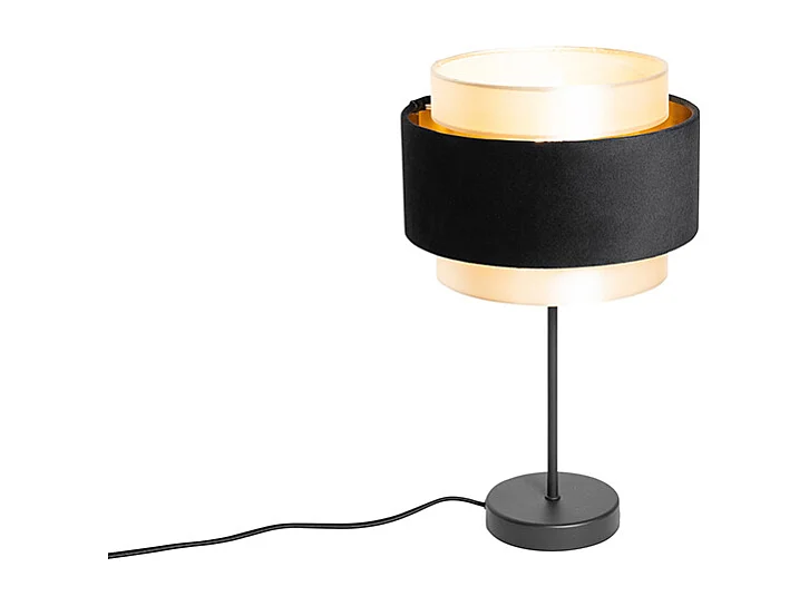 Lampe de table moderne noire avec or - Elif