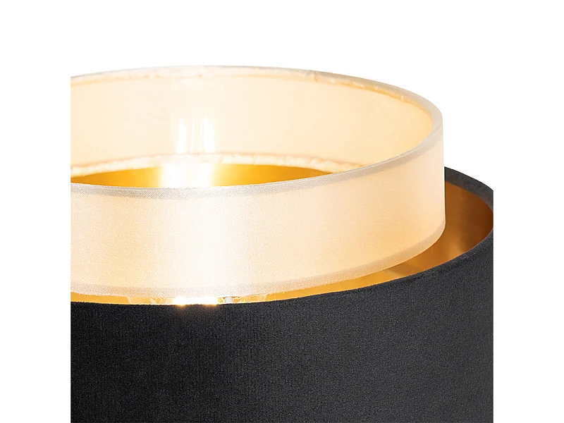 Lampe de table moderne noire avec or - Elif