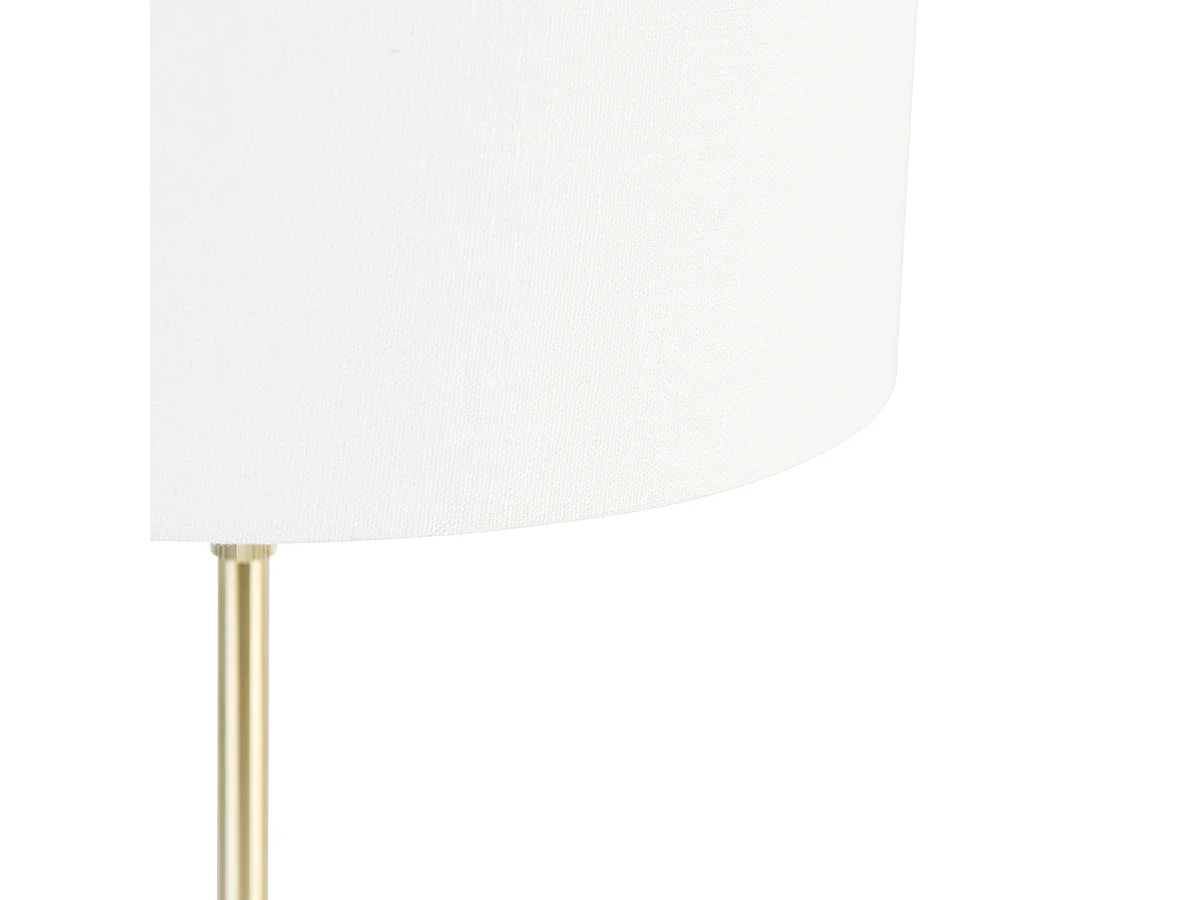 Lampe de table dorée réglable avec abat-jour blanc 35 cm - Parte
