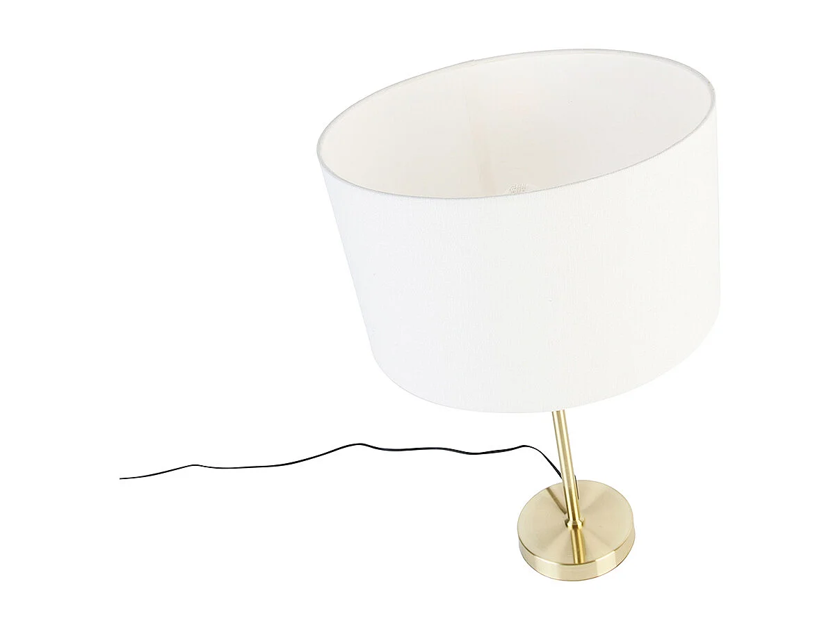 Lampe de table dorée réglable avec abat-jour blanc 35 cm - Parte