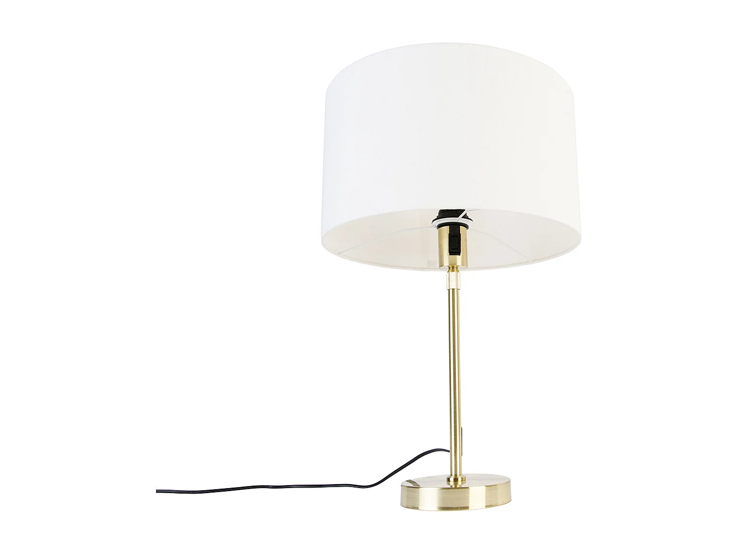 Lampe de table dorée réglable avec abat-jour blanc 35 cm - Parte