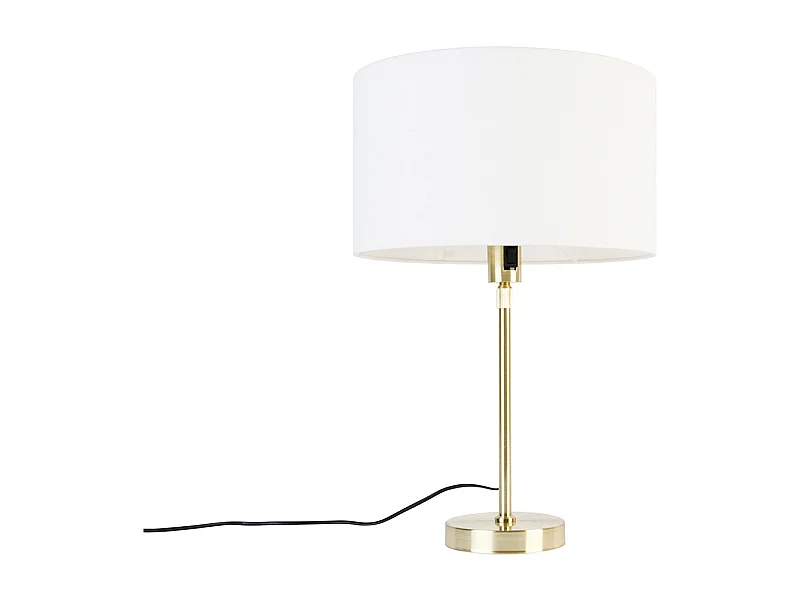 Lampe de table dorée réglable avec abat-jour blanc 35 cm - Parte