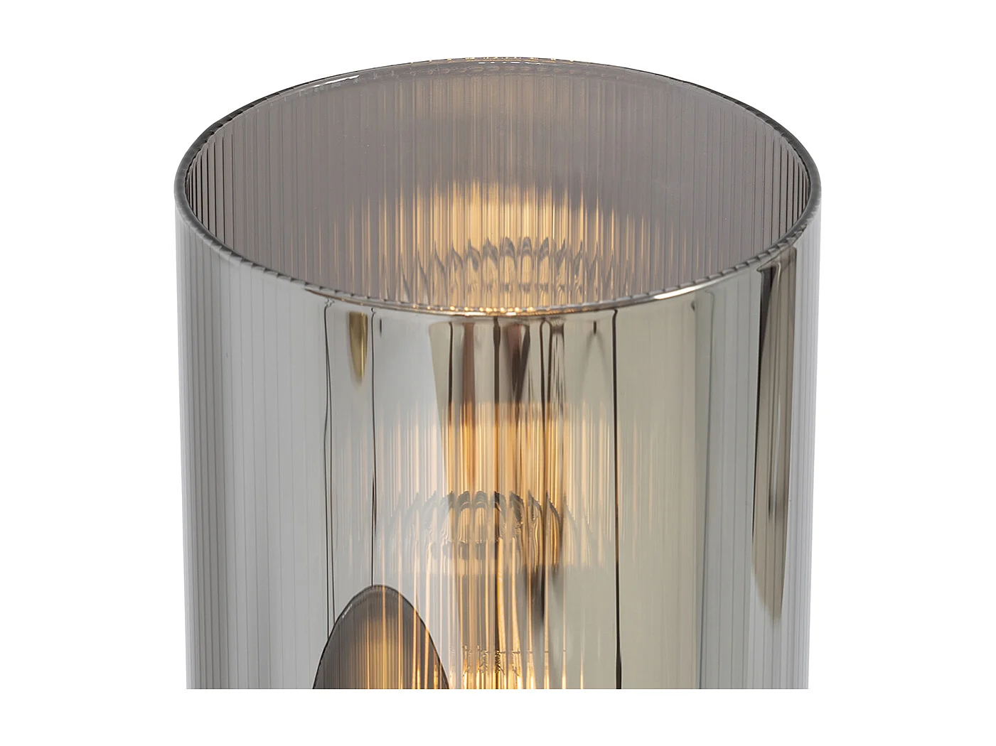 Lampe de table Art déco noire avec verre fumé 2 lumières - Laura