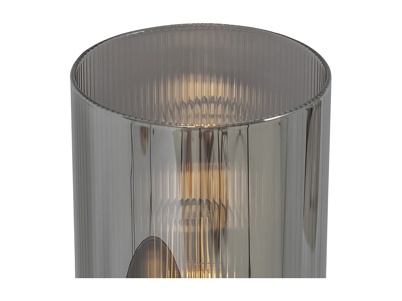 Lampe de table Art déco noire avec verre fumé 2 lumières - Laura