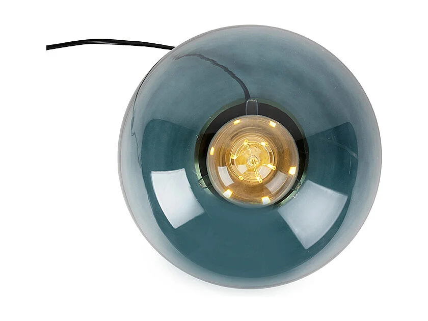 Lampe de table Art déco en laiton avec verre bleu océan - Pallon