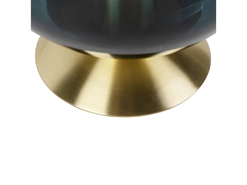 Lampe de table Art déco en laiton avec verre bleu océan - Pallon