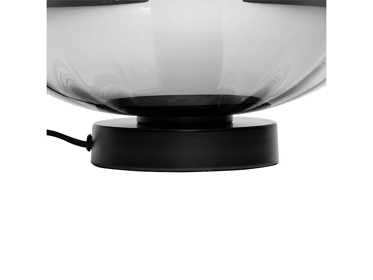 Lampe de table Art Déco noire avec verre fumé - Ayesha