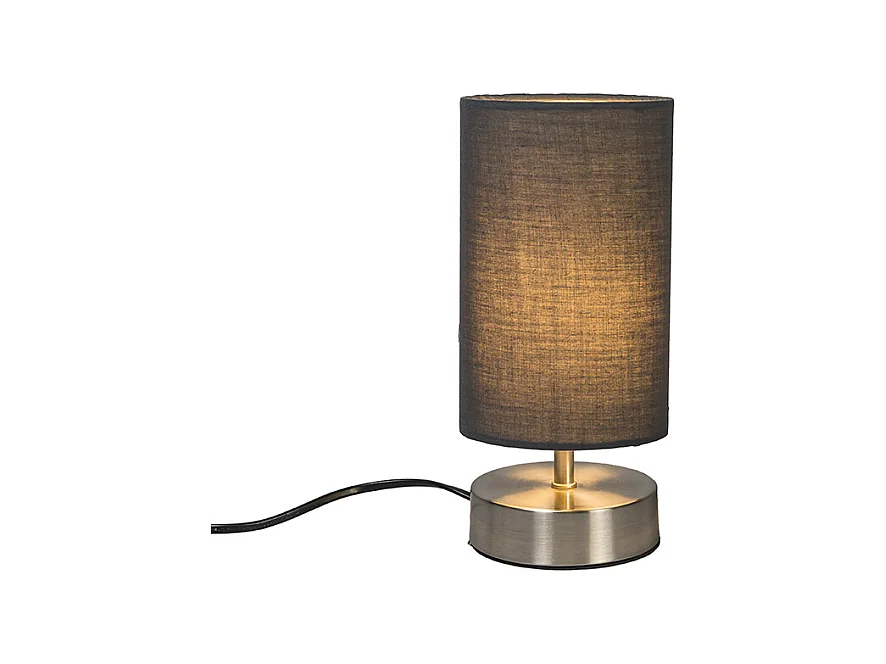 Lampe de table moderne gris avec acier - Milo 2