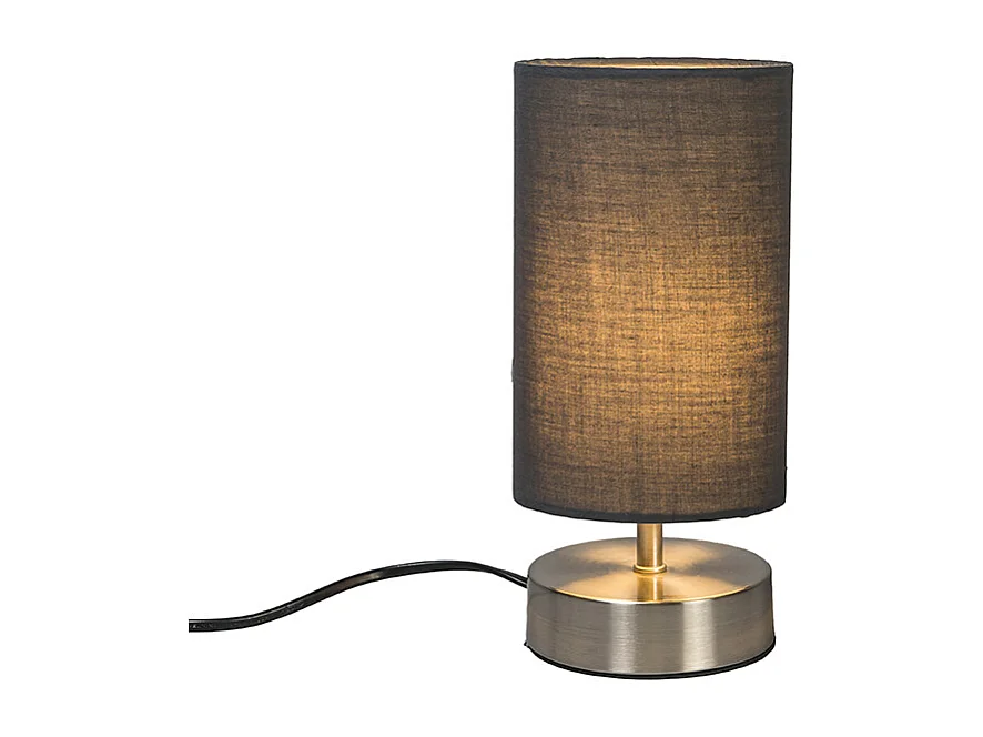 Lampe de table moderne grise avec base en acier - Milo 2