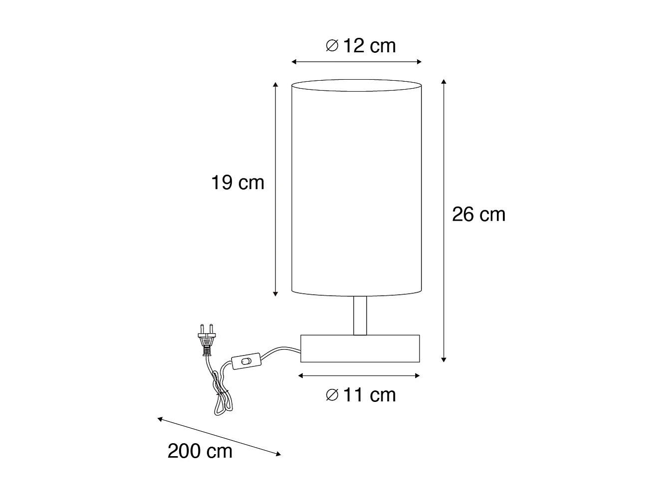 Lampe de table moderne grise avec base en acier - Milo 2