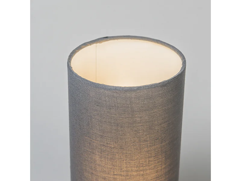 Lampe de table moderne grise avec base en acier - Milo 2