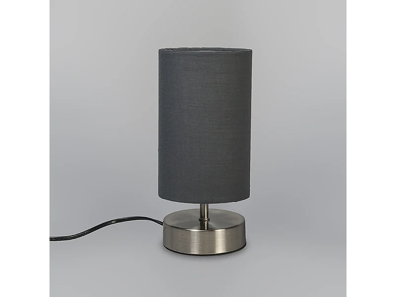 Lampe de table moderne grise avec base en acier - Milo 2
