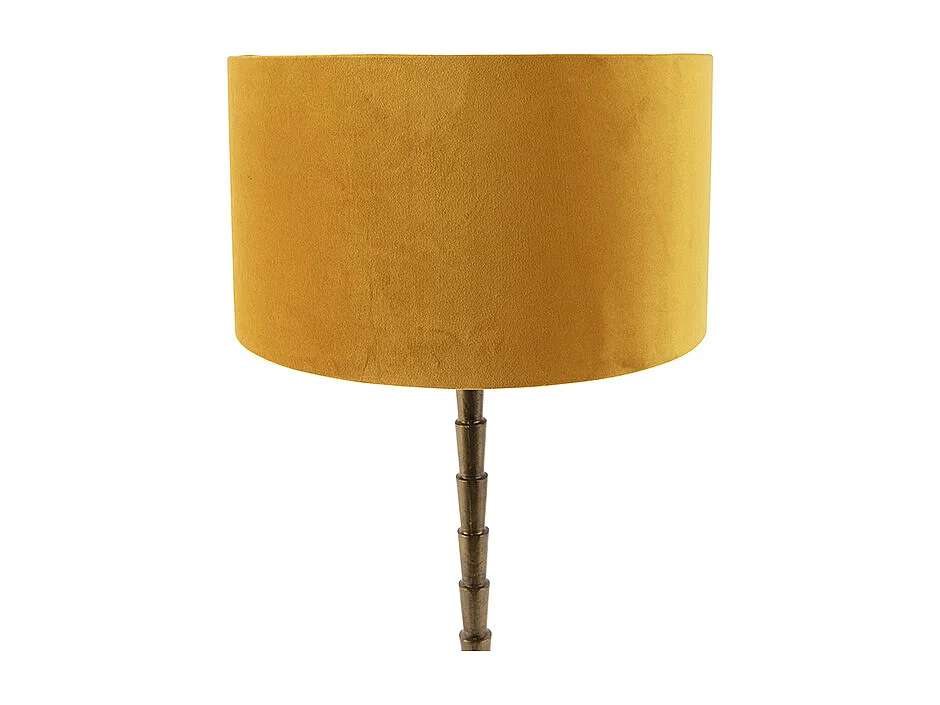 Lampe de table Art Déco avec abat-jour en velours jaune 35 cm - Pisos