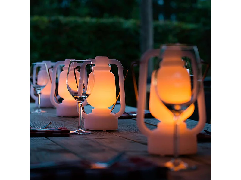 Lampe de table blanche effet flamme 22 cm - STORM MINI