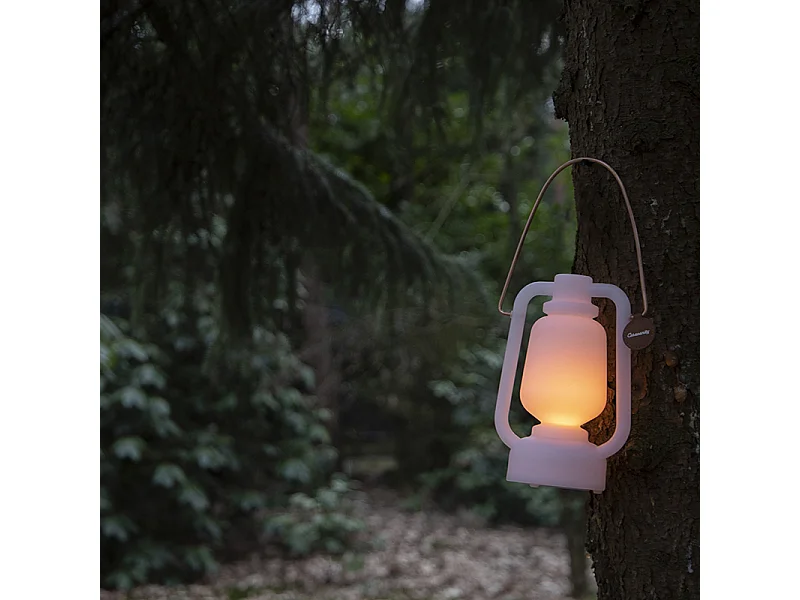 Lampe de table blanche effet flamme 22 cm - STORM MINI