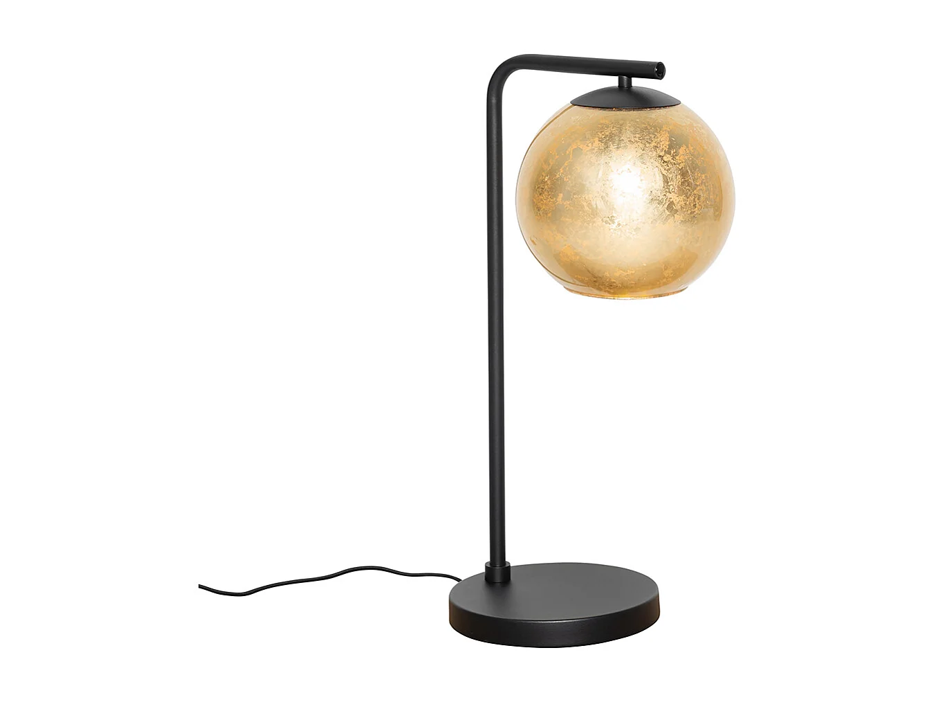 Lampe de table design noire avec verre doré - Bert
