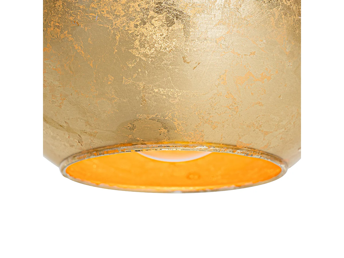 Lampe de table design noire avec verre doré - Bert