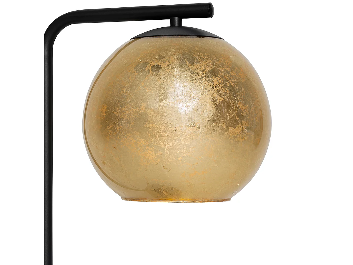 Lampe de table design noire avec verre doré - Bert