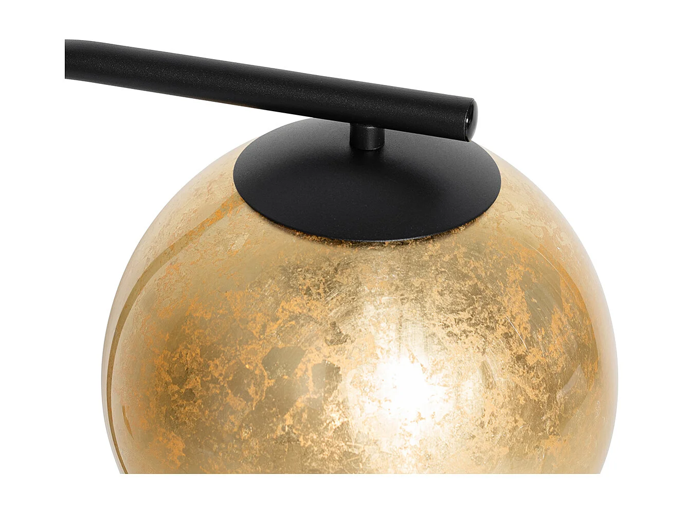 Lampe de table design noire avec verre doré - Bert