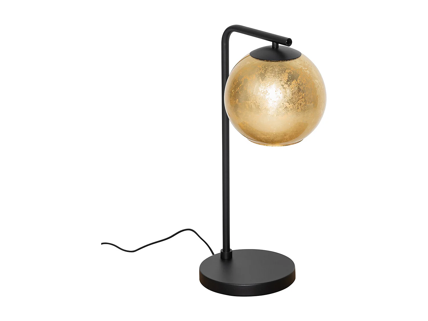Lampe de table design noire avec verre doré - Bert