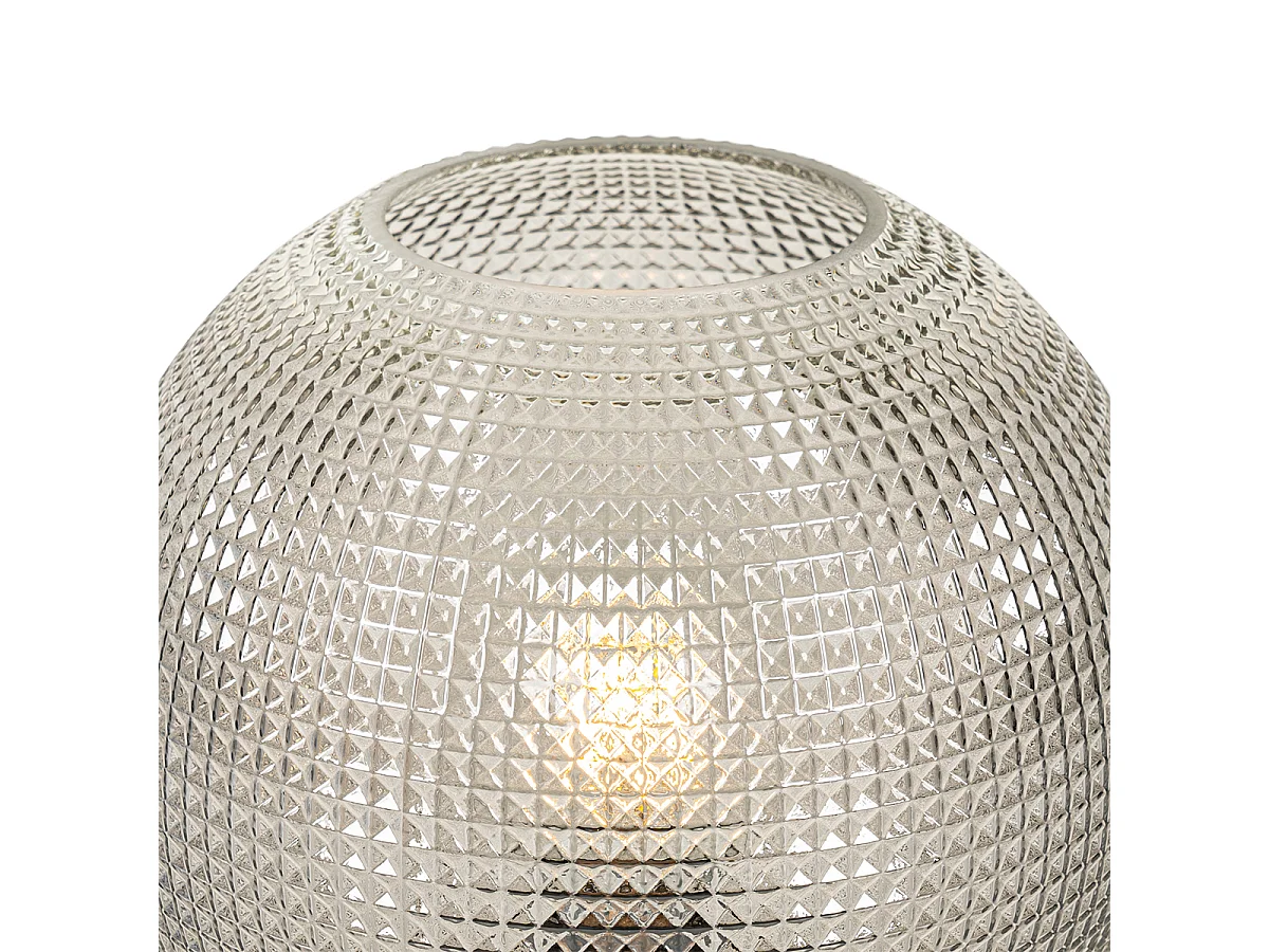 Lampe de table design noire avec verre fumé - Chico